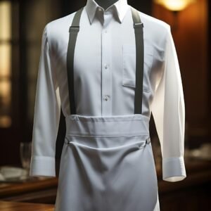 creative mockup clean blank white chef apron photographed with uniform collection design1